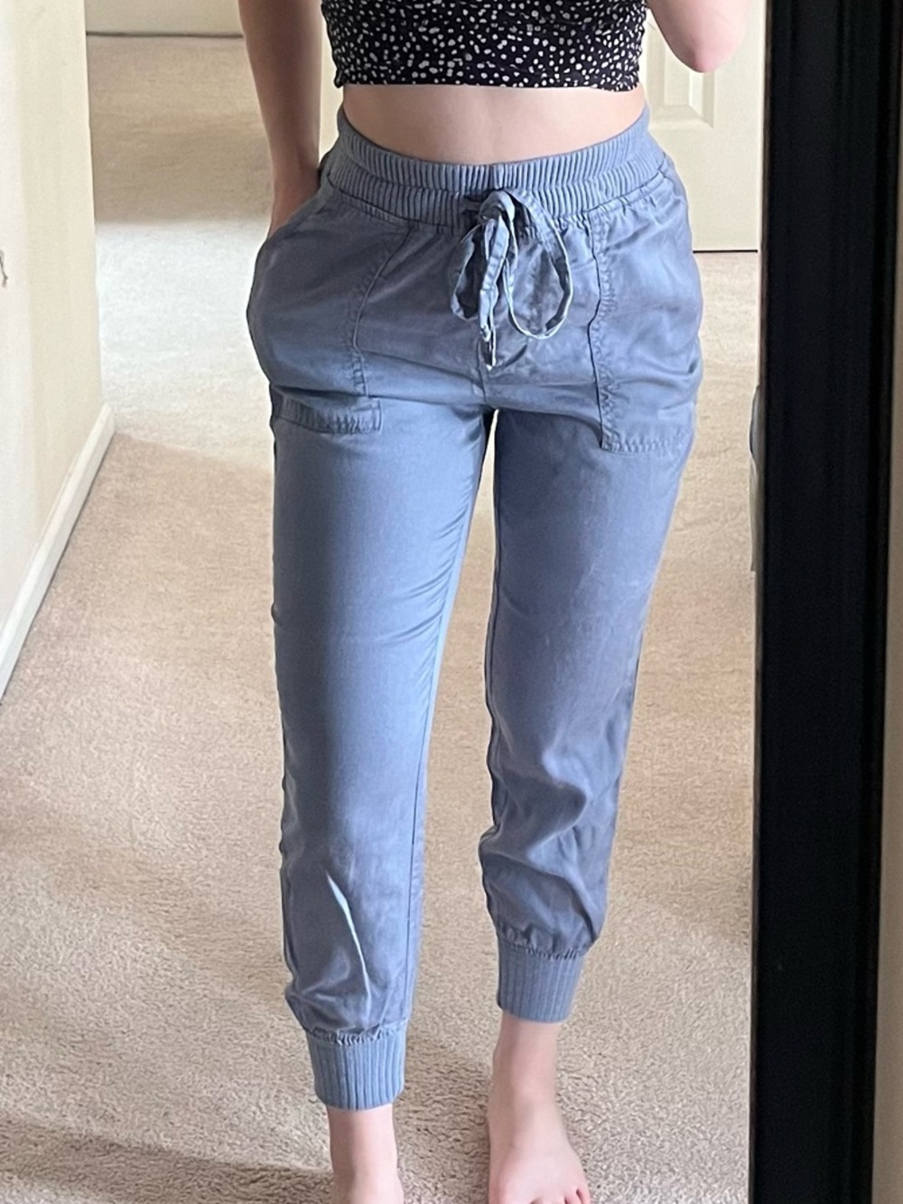 Hunter & Brown Light Slate Blue Drawstring Jogger Pants